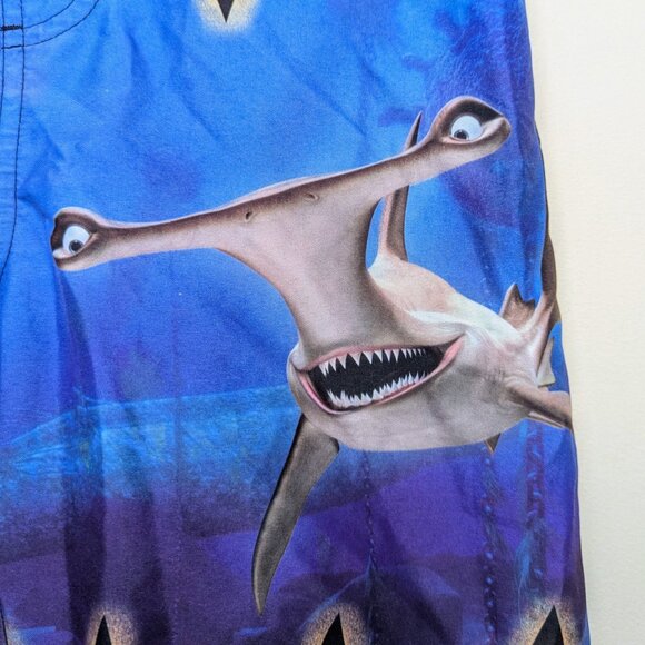 Y2K Finding Nemo Sharks Disney Store Swimsuit Swim Trunks Bathing Suit Bruce - Picture 4 of 9